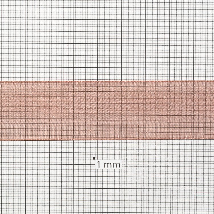 Стрічка з органзи 25 мм коричнева