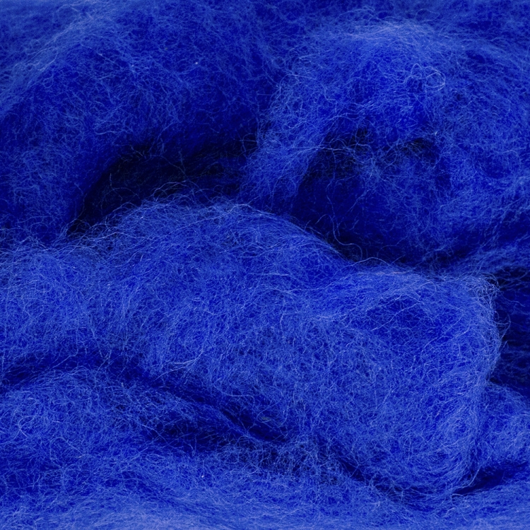 Шерсть-кардочос новозеландская ярко-синяя 25г, К6005