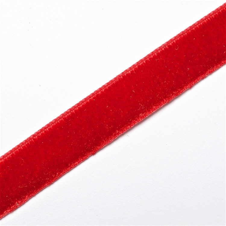 Стрічка оксамитова 10 мм червона