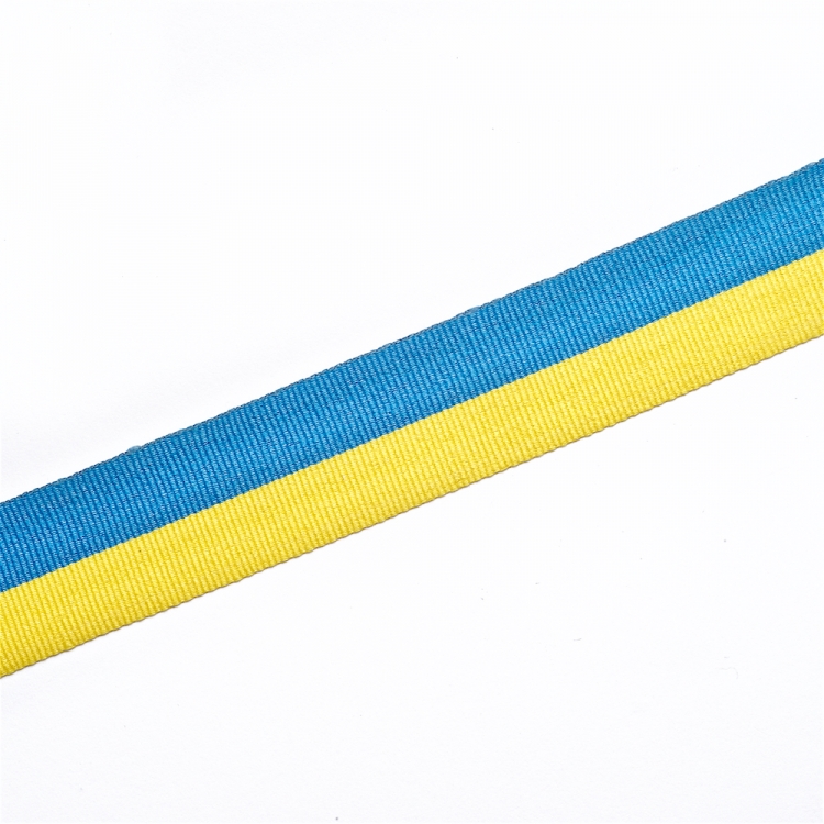 Стрічка репсова 20 мм жовто-блакитна