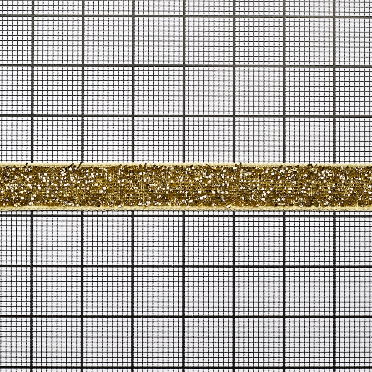 Лента бархатная 10 мм цвет золото с люрексом
