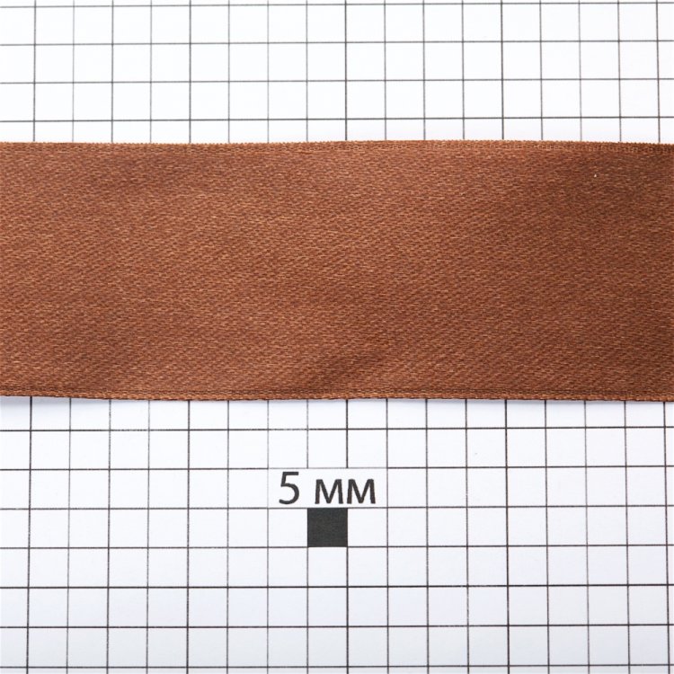 Лента атласная 30 мм коричневая
