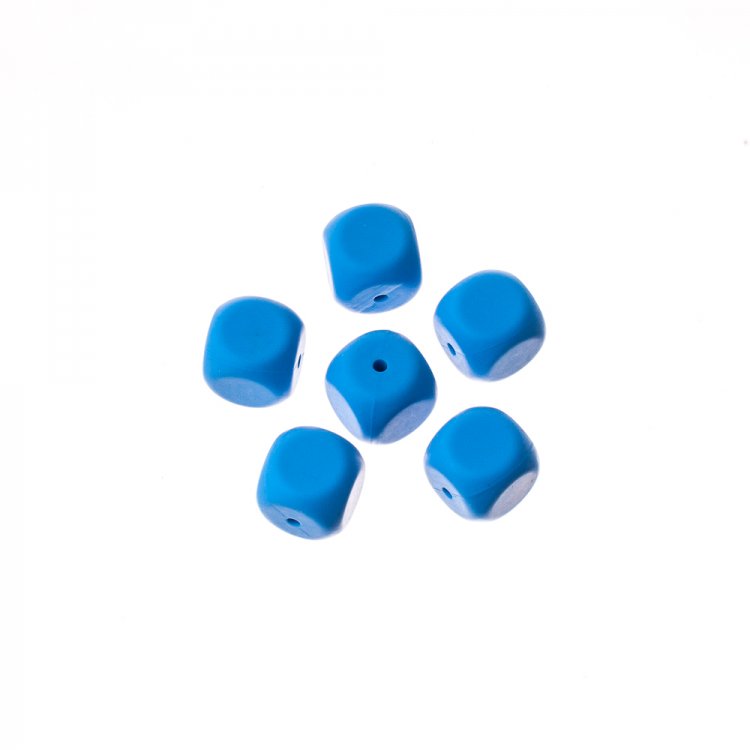 Намиста силіконові сині кубики