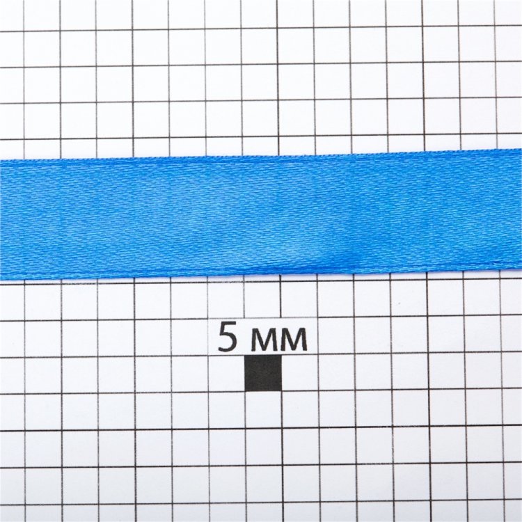 Стрічка атласна 14 мм синя