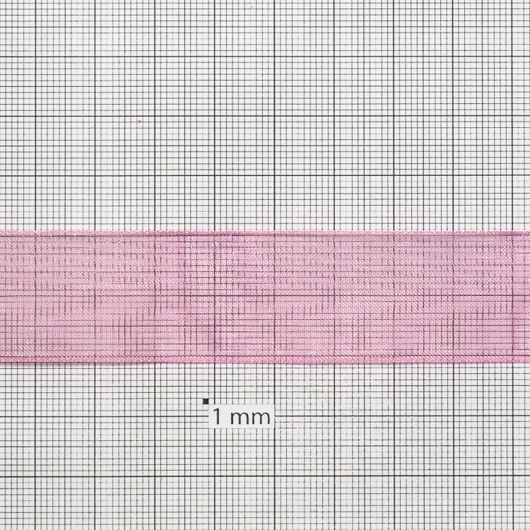 Стрічка з органзи 20 мм темно-рожева