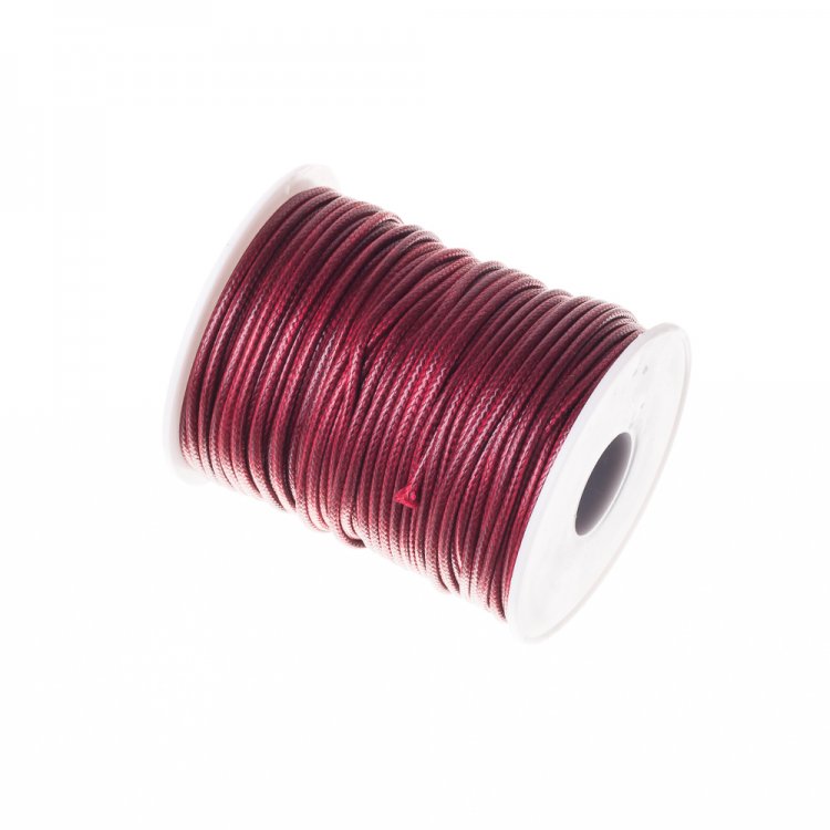 Плетёный шнур бордовый, синтетика, 2 мм