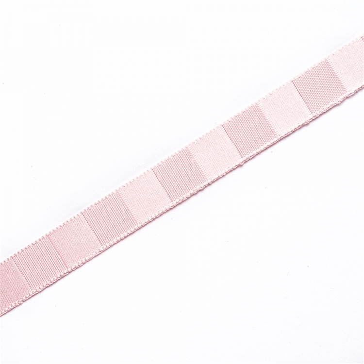 Стрічка атласна 10 мм смугаста рожева