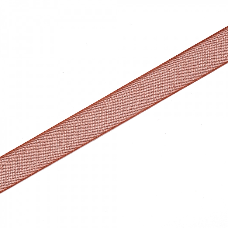 Стрічка з органзи 10 мм коричнева
