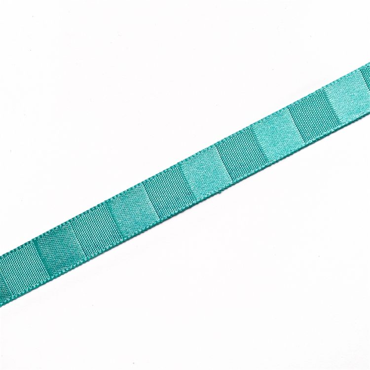 Лента атласная 10 мм полосатая мятно-бирюзовая