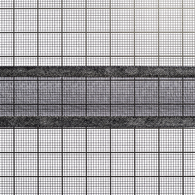 Стрічка з органзи з атласними краями 25 мм чорна