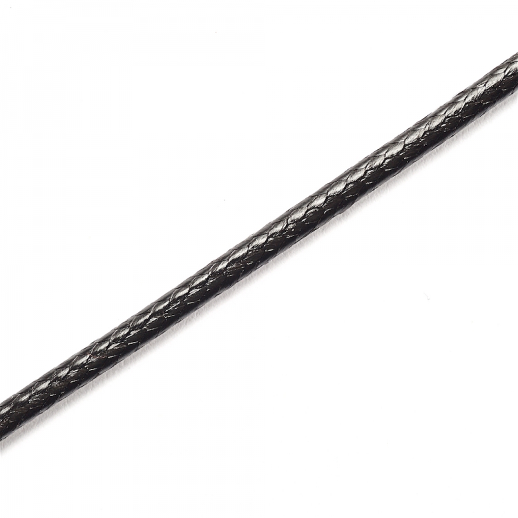 Плетений шнур чорна бавовна 2 мм