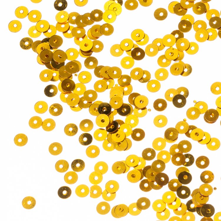 Пайетки 4 мм круглые золотистые 5 гр