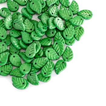 Пластик одноцветный листообразный зеленый