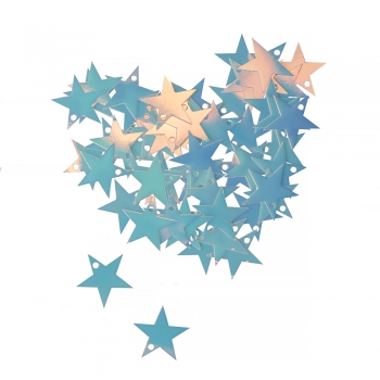 Пайетки звезда 16мм (0,005кг) бело-голубые