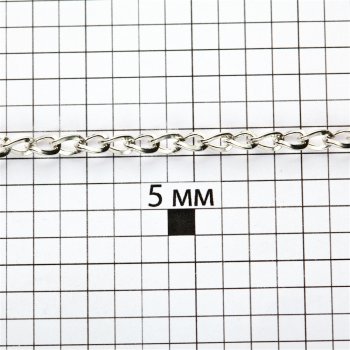Цепь мельхиоровая средняя панцирная 4х6,5х1,2 мм