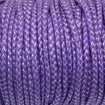 Шнур полиэстеровый с люрексовой нитью 3 мм фиолетовый 1 метр
