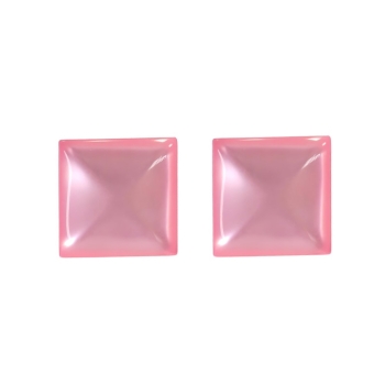 Пластиковые кабошоны розовый выпуклый квадрат 12 мм