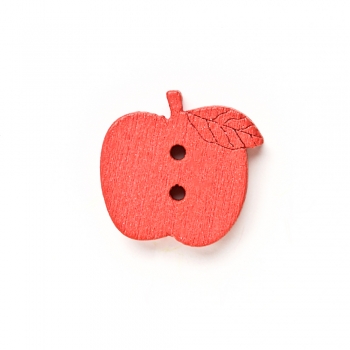 Гудзик дерев'яний Яблуко червоний 15х15 мм