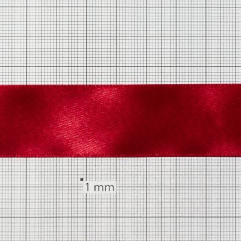 Лента атласная 25 мм красная 1 метр