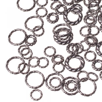 Пластиковая бусина-кольцо под металл, мельхиор, 16 мм