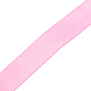Стрічка з органзи 25 мм рожева 1 метр