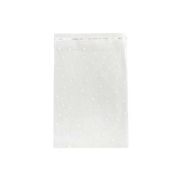 Пакет поліетиленовий 15х10 см в горошок з клейовою смужкою прозорій білий