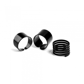 Металлическое кольцо (уп 3 шт) матовое черное