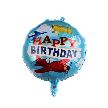 Куля фольга Happy Birthday літаки