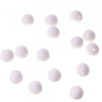 Бусины силиконовые круглые белые 15 мм