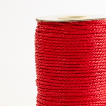 Шнур из скрученного хлопка 2 мм красный 1 метр