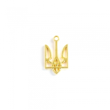 Металлическая подвеска Тризуб Герб Украины золотистый