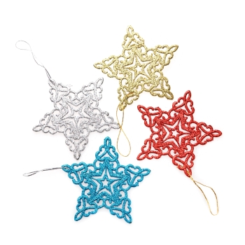 Декор Пятиконечная звезда микс цветов пластик 11 см