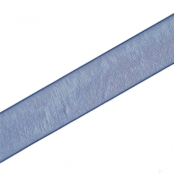 Стрічка з органзи 20 мм синя 1 метр