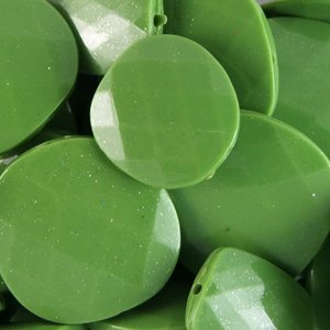Пластикові намистини з блиском зелені прямокутні великі