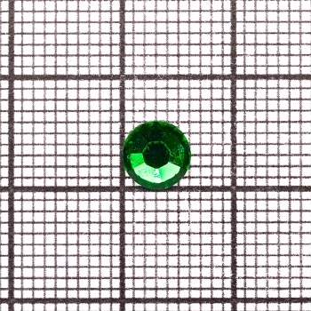 Стрази клейові пластикові 6 мм зелені уп. 25шт