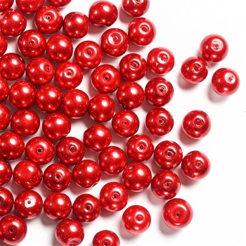 Перли скляні 10 мм червоні