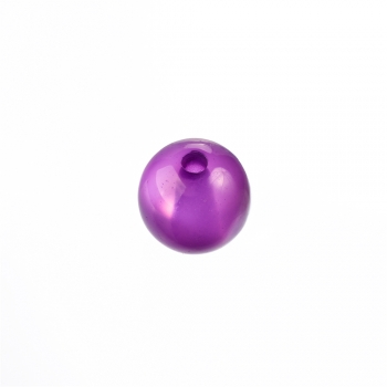 Бусина пластиковая 12 мм фиолетовая под кошачий глаз