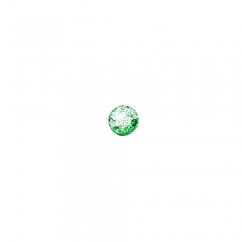 Намистина пластикова 13 мм зелена з кракелюрами