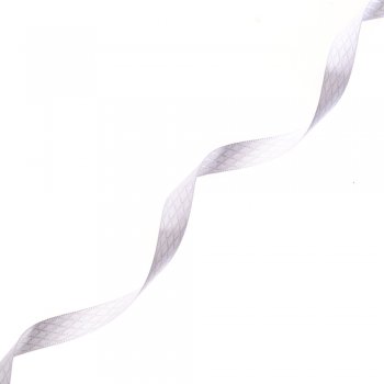Стрічка атласна 10 мм ромбовидна біла