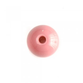 Намистини середні пластик одноколірний приглушений темно-рожевий кругла, 11мм