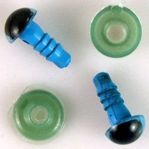 Пластиковые глазки 8 мм голубые круглые (уп.2 шт.)