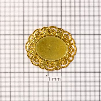 Основа для броши овальная клеевая, золото, 40х35 мм