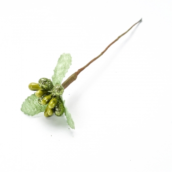 Декоративна тичинка, оливкова з блискітками