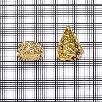 Конус ажурний конічний 17х14 мм 2-пелюстковий золотистий