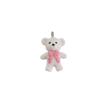 Декоративный элемент Мишка с розовым бантиком