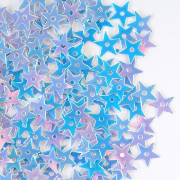 Пайетки звезда 10мм (уп0,005кг) голубые