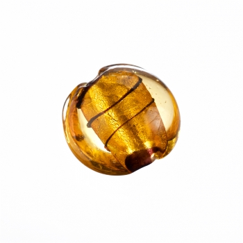 Скляна намистина з внутрішнім фольгованим покриттям жовта 20 мм