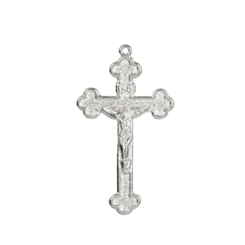 Металева лита підвіска у формі хреста, мельхіор