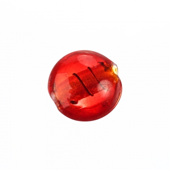 Скляна намистина з внутрішнім фольгованим покриттям червона 20 мм