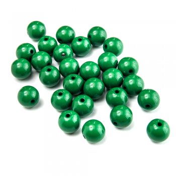 Пластик одноколірний Бусина кругла зелена 15 мм